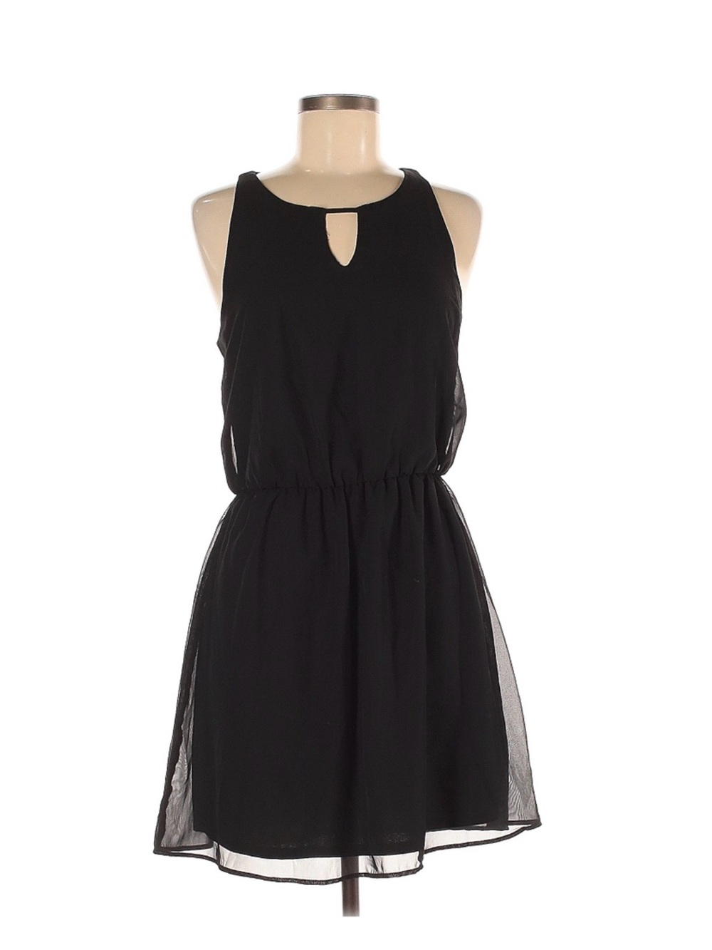 Xhilaration Black Sleeveless Keyhole Mini Dress